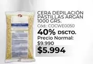 Cera Depilación Pastillas Argan