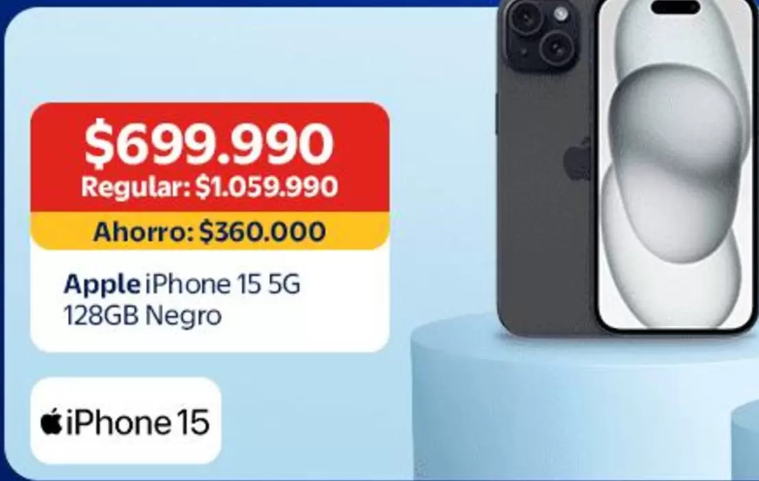 Apple - Iphone 15 5G 128GB Negro