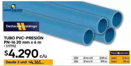 Hoffens - Tubo Pvc-presion PN-16 20 mm x 6 m