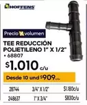Tee Reduccion Polietileno 1" X 1/2"