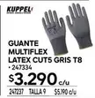 Guante -  Multiflex Latex Cut5 Gris T8