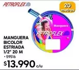 Manguera Bicolor Estriada 1/2" 20 M