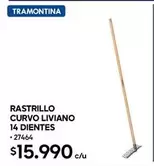 Tramontina - Rastrillo Curvo Liviano 14 Dientes