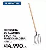 Tramontina - Horqueta De Alambre 5 Puntas Mango Madera