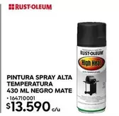 Pintura Spray Alta Temperatura 430 Ml Negro Mate