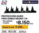 Lioi - Protección Muro Pino Doble Negro 1 M