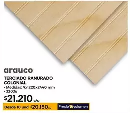 Arauco - Terciado Ranurado Colonial