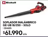 Einhell - Soplador Inalambrico Ge-ub 18/250 Solo
