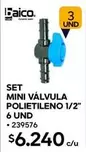 Mini Valvula Polietileno 1/2"