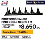 Lioi - Protección Muro Pino Doble Negro 1 M