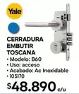 Yale - Cerradura Embutir Toscana