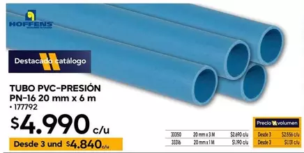 Hoffens - TUBO PVC-PRESION PN-16 20 mm x 6 m