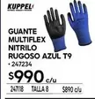 Guante - Multiflex Nitrilo Rugoso Azul T9