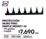 Lioi - Protección Muro Pino Simple Negro 1 M