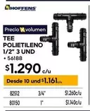 Tee Polietileno 1/2" 3 Und