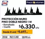 Lioi - Protección Muro Pino Doble Negro 1 M