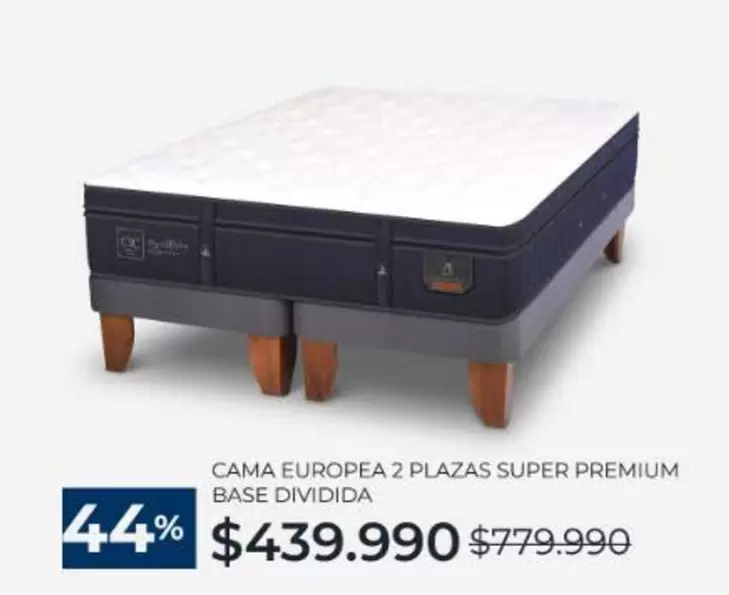 Cama Europea 2 Plazas Super Premium Base Dividida