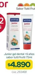 Vitis - Junior Gel Dental +6 Anos Sabor Tutti Frutti