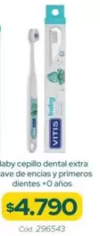 Vitis - Baby Cepillo Dental Extra Lave De Encias Y Primeros Dientes + Años