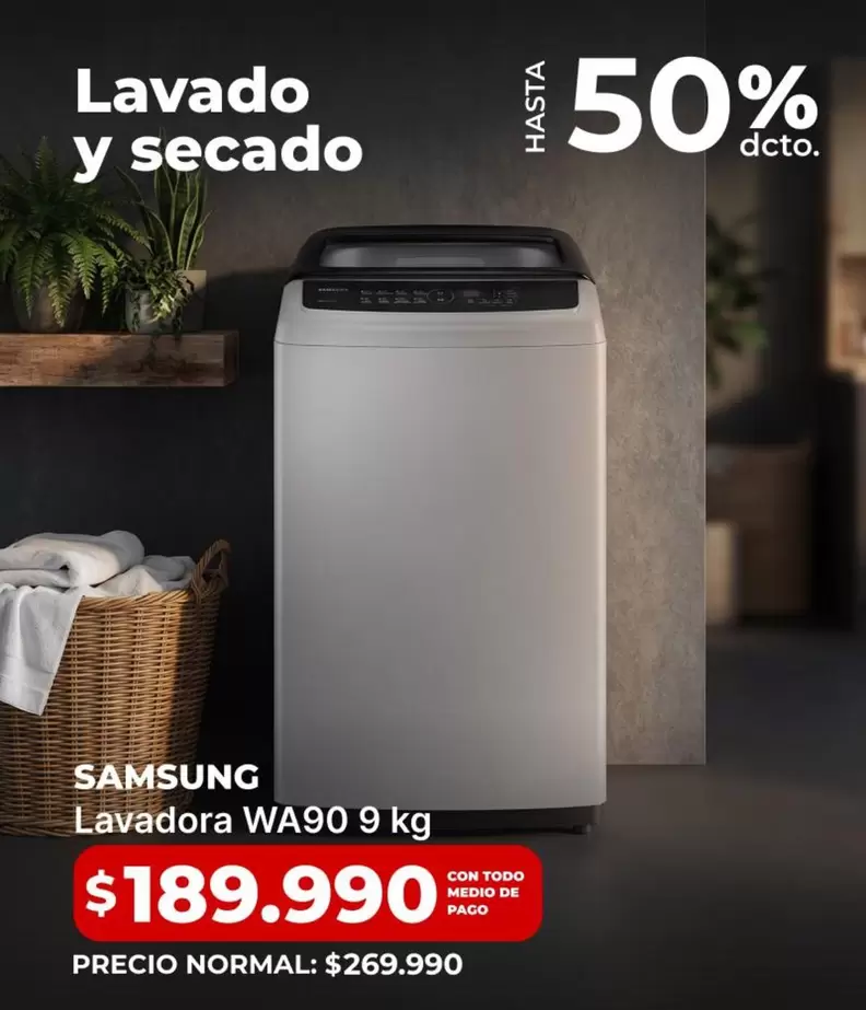 Samsung - Lavadora Wa90