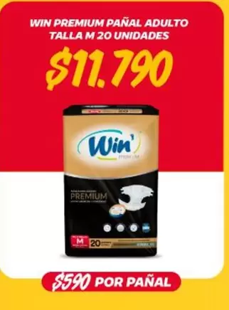 Win Premium Pañal Adulto Talla M 20 Unidades
