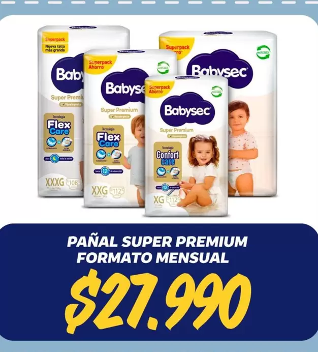 Babysec - Pañal Super Premium Formato Mensual