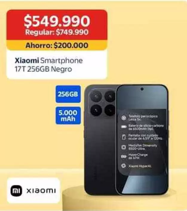 Xiaomi - Smartphone 17t 256gb Negro