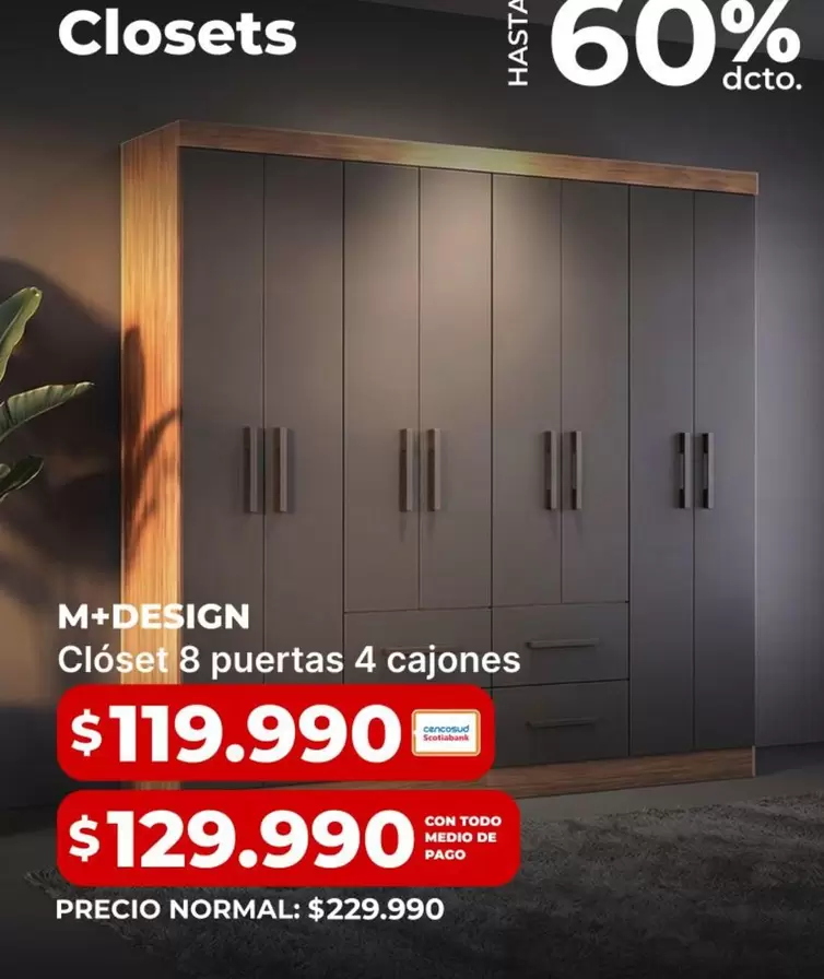 Closet 8 Puertas 4 Cajones