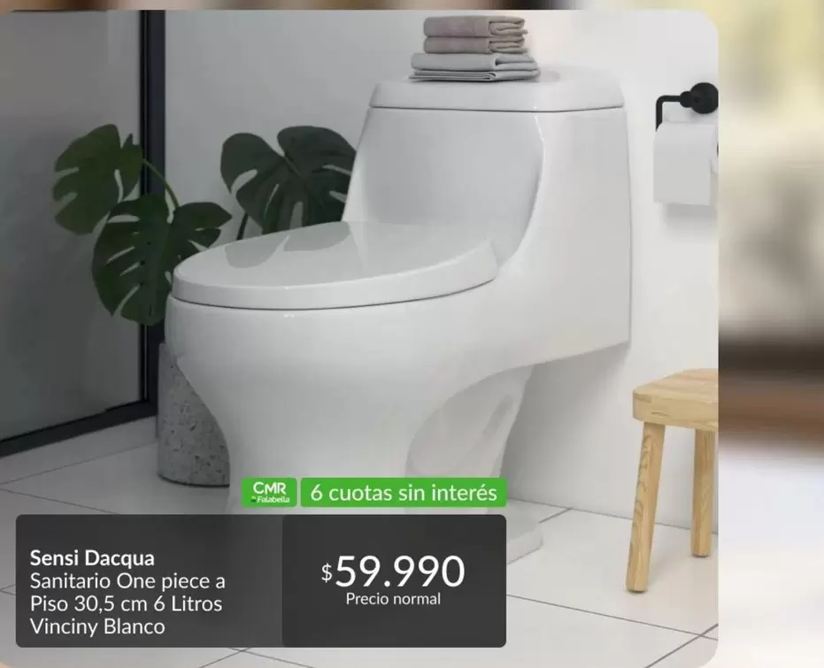 Sensus - Sanitario One Piece A Pico 30.5m & Litros