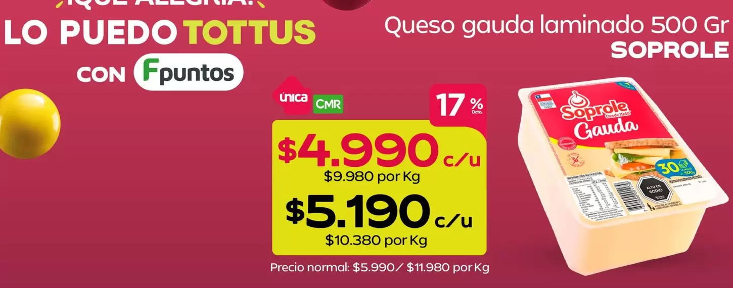 Soprole - Queso Gauda Laminado