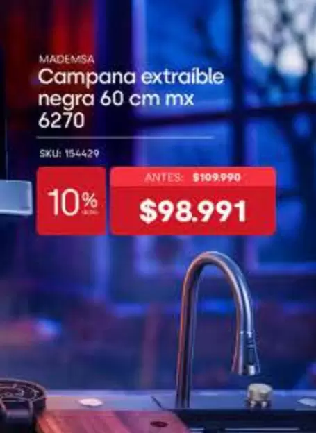 Mademsa - Campana Extraible Negra
