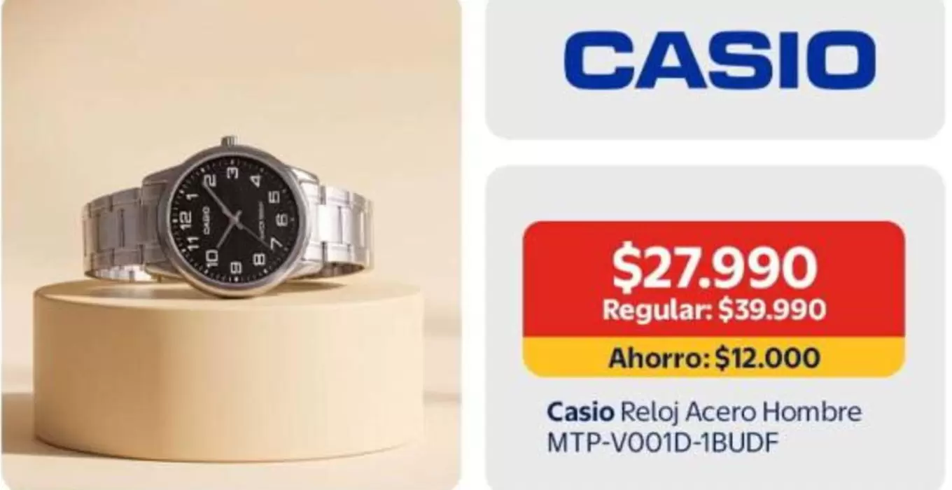 Casio - Reloj Acero Hombre Mtp-v001d-1budf