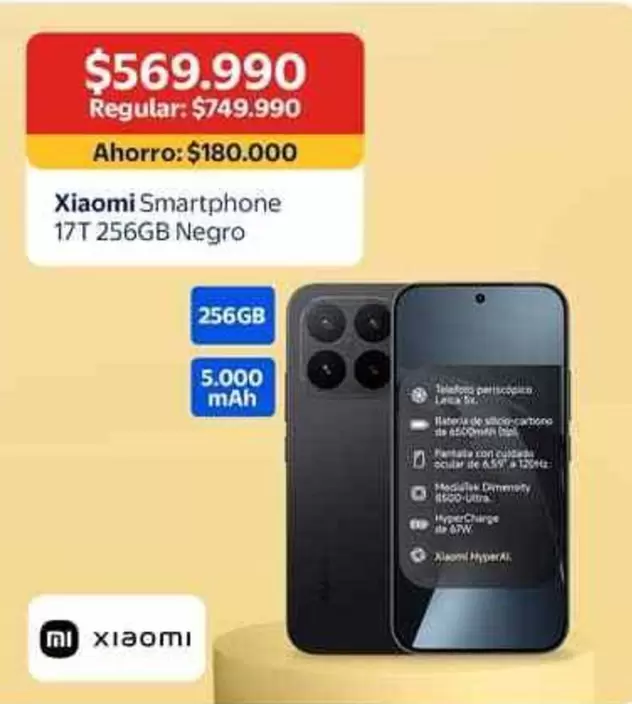 Xiaomi - Smartphone 17t 256gb Negro