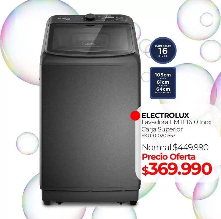Electrolux - Lavadora Emtl610 Inox Carica Superior