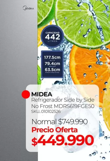 Midea - Refrigerador Side By Side