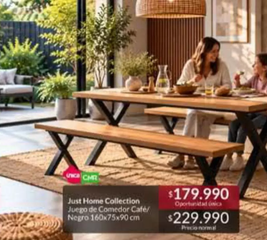 Just Home Collection Juego De Comdor Cafe/ Negro 160x75x90 Cm