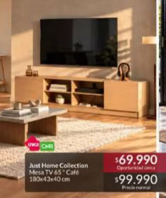 Just Home Collection Mesa TV 65" Cafe