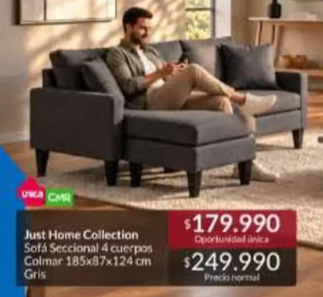 Just Home Collection Sofá Seccionadol 4 Cuerpos