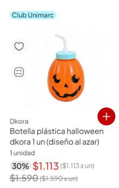 Club - Botella Plástica Halloween Dkora 1 Un Diseño Al Azar 1 Unidad