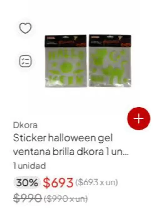 Sticker Halloween Gel Ventana Brilla Dkora