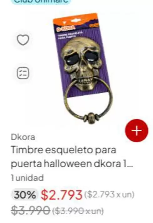 Timbre Esqueleto Para Puerta Halloween Dkora