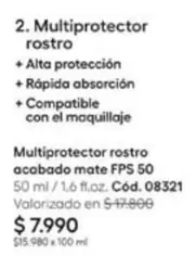 Multiprotector Rostro Acabado Mate