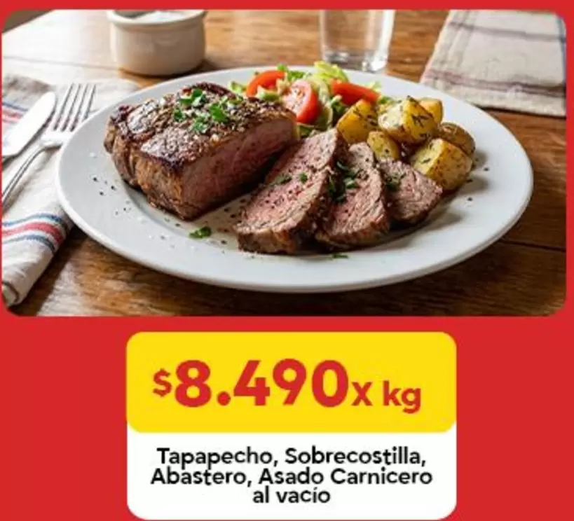 Tapapecho, Sobrecostilla, Abastero, Asado Carnicero