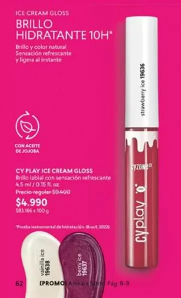 Ice Cream Gloss Brillo Hidratante 10H*