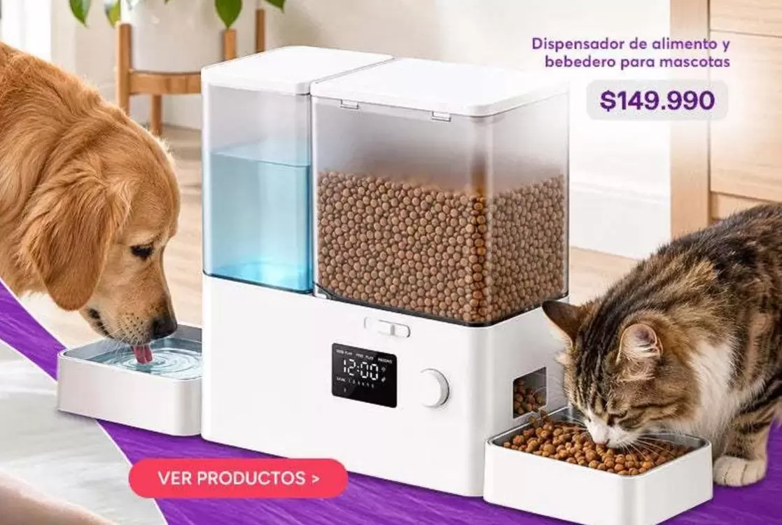 Dispensador De Alimento Y Bebedero Para Mascotas