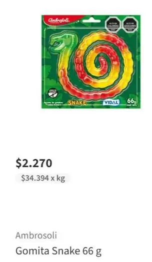 Ambrosoli -  Gomita Snake 66 G