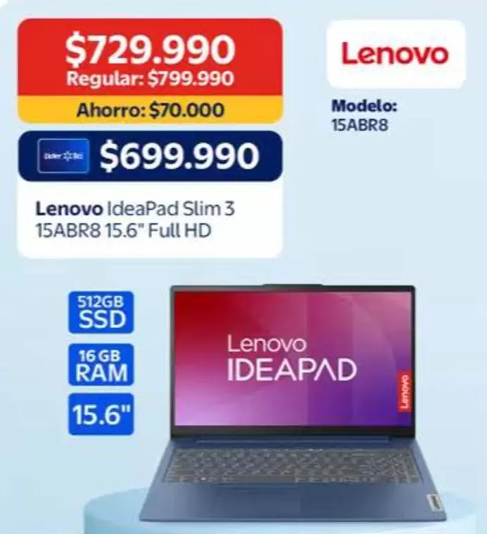 Lenovo - Ideapad Slim 3 15ABR8 15.6" Full HD