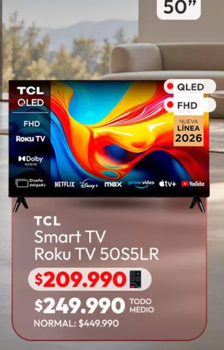 TCL - Smart Tv Roku Tv 50S5LR