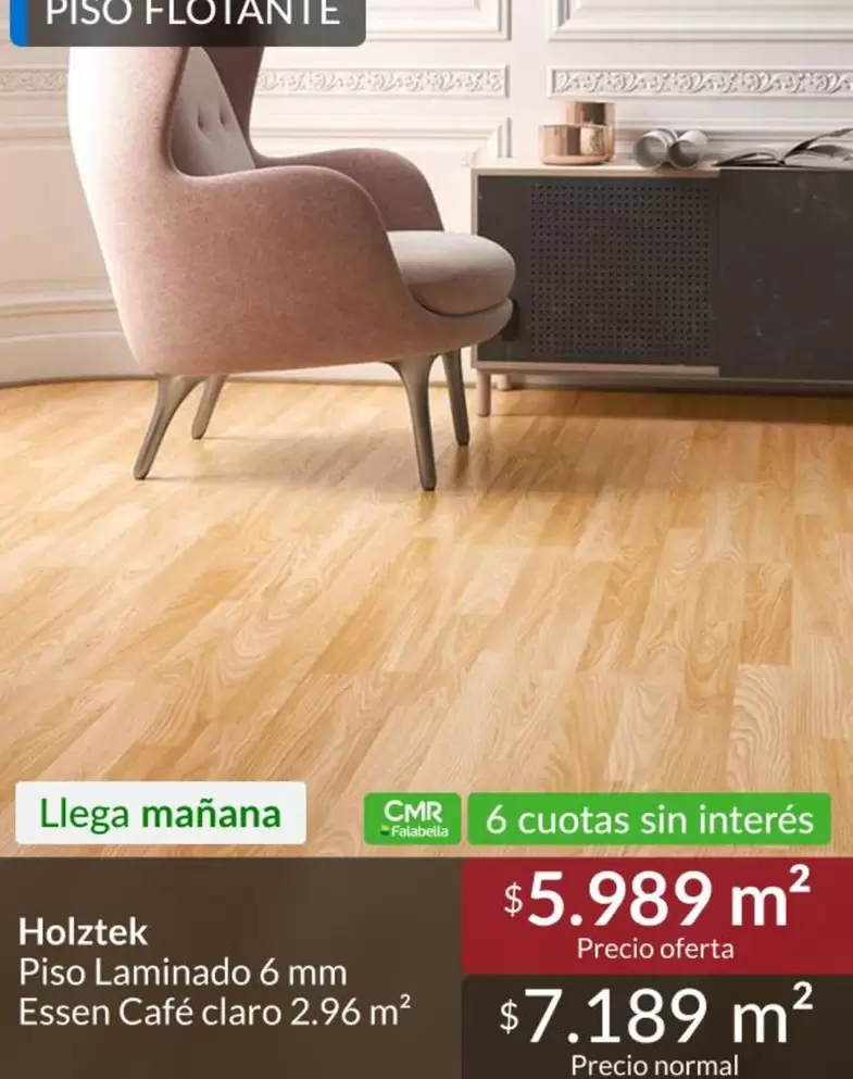 Falabella - Holztek Piso Laminado 6 Mm Essen Cafe Claro