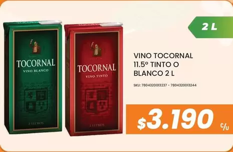 Tocornal - Vino 11,5° Tinto O Blanco